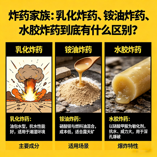 遵义炸药家族：乳化炸药、铵油炸药、水胶炸药到底有什么区别？
